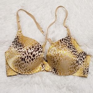 Victoria's Secret animal print front closure push- up bra, 36C, great used condi